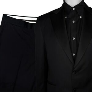 NWOT Canali Tuxedo Set 42R 36W 100% Wool 100% Cupro Lining 2-Button Peak Lapel